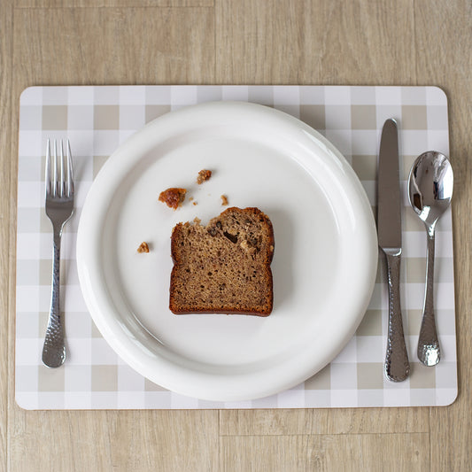 Beige Gingham Placemat - 8 Pack