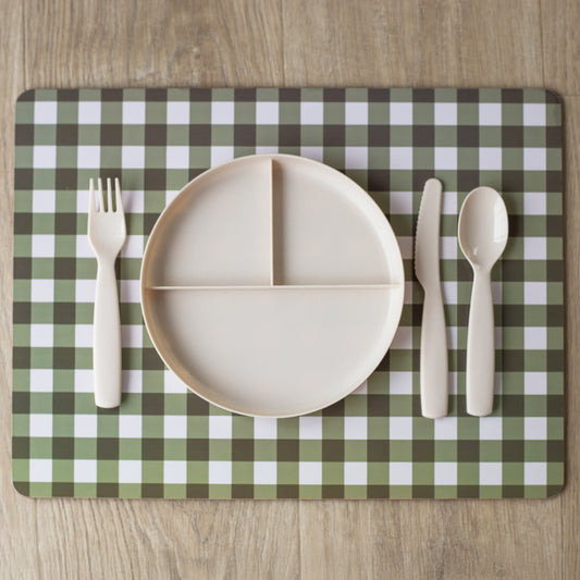 Olive Gingham Placemat - 4 Pack